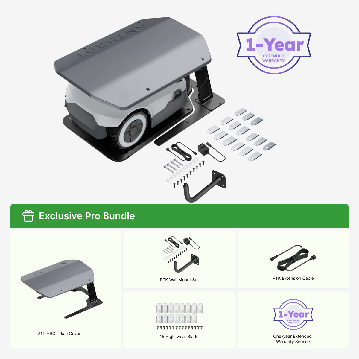 ANTHBOT Genie: Smart AI Robot Lawn Mower - No Wire